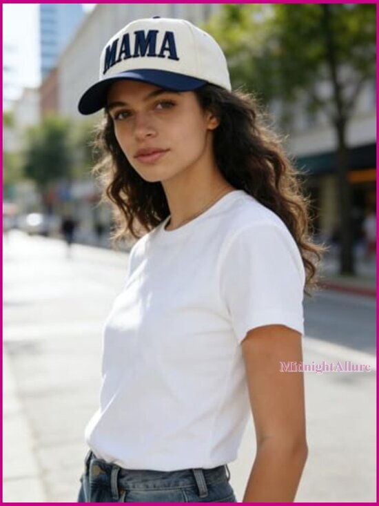 Vintage Trucker Hat with Mama Embroidery - Adjustable Snapback Cap main image 7